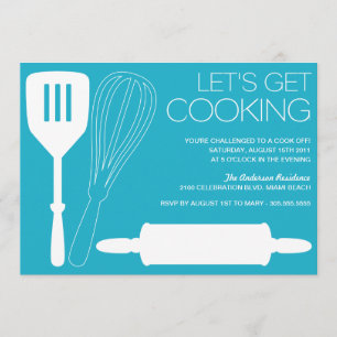 LET'S GET COOKING   COOK OFF PARTY INVITATIONS