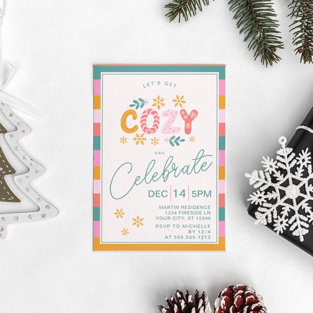 Let's Get Cosy Christmas Holiday Celebration  Invitation (Creator Uploaded)