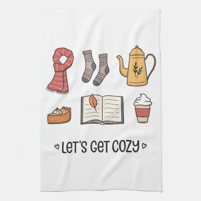 Let's Get Cosy Tea Towel (Vertical)