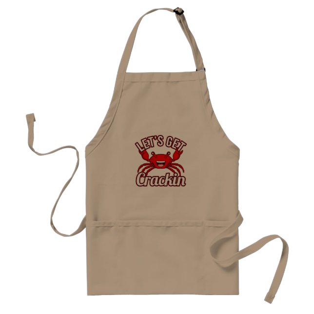 Let's Get Crackin Seafood Crabbing Crab Lobster Standard Apron (Front)