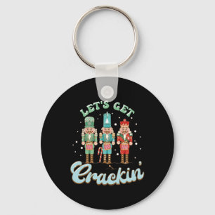 Lets Get Crackin Three Nutcrackers Christmas Teach Key Ring