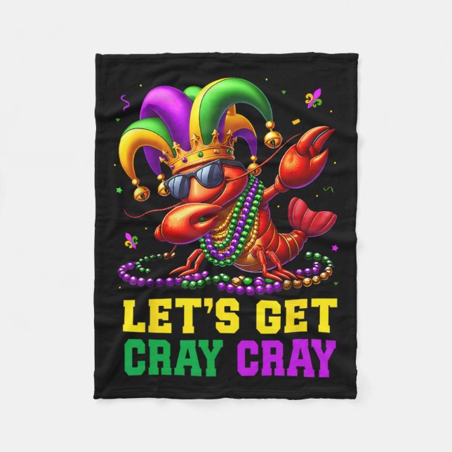 Let's Get Cray Cray Crawfish Costume Boys Men Mard Fleece Blanket (Front)