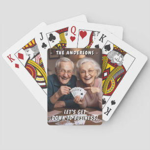 Let's Get Down to Business Fun Personalised Photo Playing Cards