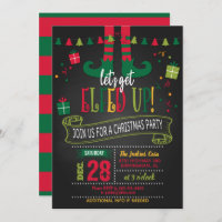 Let's Get Elfed Up Christmas Party Invitation - BK