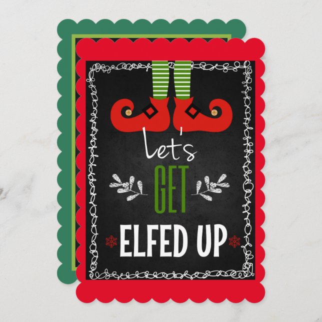 Let's Get Elfed Up Invitation (Front/Back)