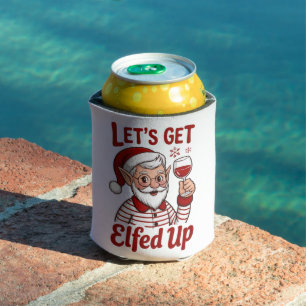 Let's Get Elfed Up Snarky Christmas Wine Elf Humou Can Cooler