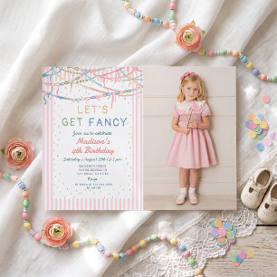 Let's Get Fancy Girl Birthday Party Invitation