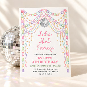 Let's Get Fancy: Paper Chain Girl Birthday Party Invitation
