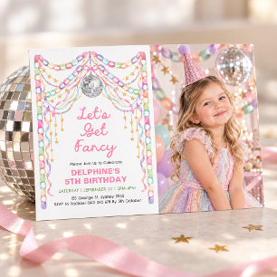 Let's Get Fancy: Paper Chain Girl Birthday Photo Invitation