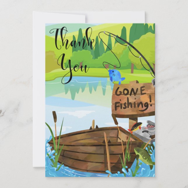 Lets Get Fishing Thank You Card (Front)