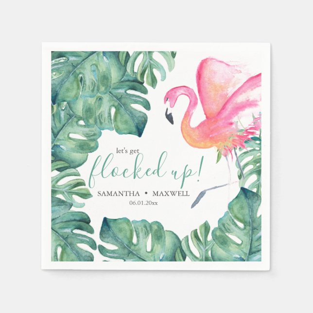 Let's Get Flocked Up Cocktail Napkins (Front)