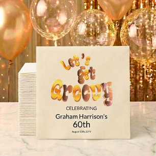 Let's Get Groovy 60th Birthday Party Napkin