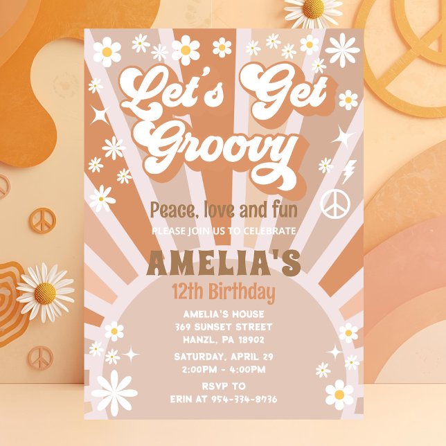Let's get groovy birthday invitation (Creator Uploaded)
