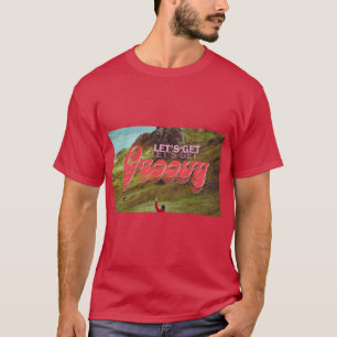 Lets Get Groovy Retro 70s Mountain Traveller Photo T-Shirt