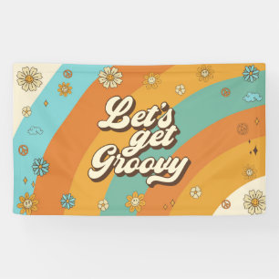 Let's Get Groovy Retro Rainbow 1st Birthday Banner