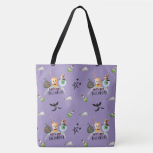 "Let's Get Hallo-Weird" Funky Halloween Purple  Tote Bag