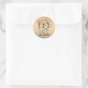 Let's Get Halloweird - Skeletons Dancing  Classic Round Sticker