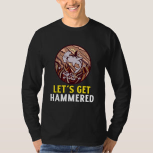 Let's Get Hammered Hammerhead Shark Drinking 4 T-Shirt
