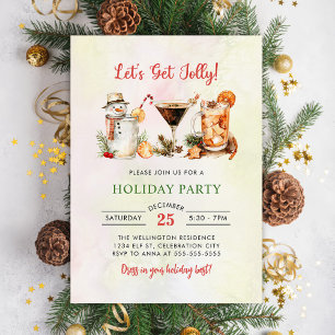 Let's Get Jolly Cocktail Holiday Party Invitation