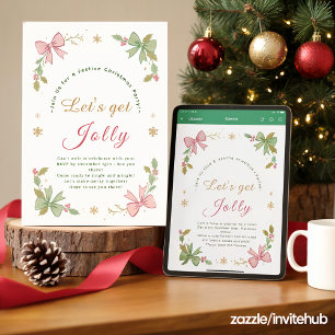 Let's Get Jolly Whimsical Christmas Party  Holiday Card