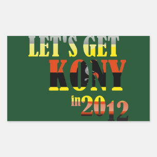Let's get Kony in 2012 stickers: Uganda Flag Rectangular Sticker