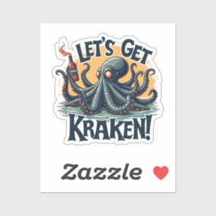 Let's Get Kraken Funny Rum Drinking Octopus