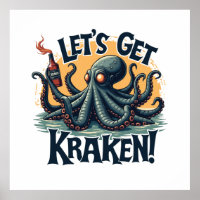 Let's Get Kraken Funny Rum Drinking Octopus