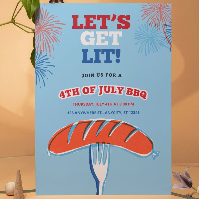 Let's Get Lit! 4th of July BBQ Invitation (Creator Uploaded)