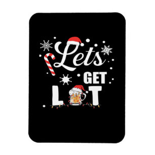 Let's Get Lit Adult Funny X-mas Christmas Essentia Magnet