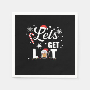 Let's Get Lit Adult Funny X-mas Christmas Essentia Napkin