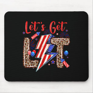 Let's Get Lit American Flag 4th Of July Independen Mouse Pad