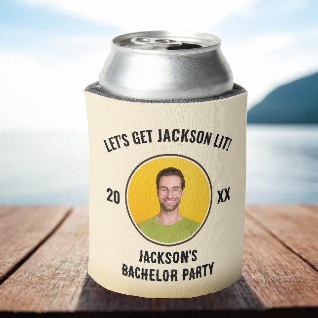 Let's Get Lit Bachelor Party Beer Can Cooler (Let's Get Lit Bachelor Party Beer Can Cooler)