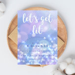Let's get lit - Blue Sparkles Funny Hanukkah Invitation<br><div class="desc">NewParkLane - Humourous Hanukkah Ornament,  with blue sparkling,  glittering lights and funny quote 'Let's get lit' in a white script typography. 
All text templates are easy to use,  and all fonts,  colours and sizes can be changed.

Check out this collection for matching items and other Hanukkah quotes.</div>