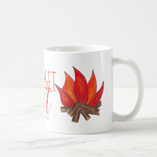 Let's Get Lit Campfire Fire Flames Funny Camping Coffee Mug