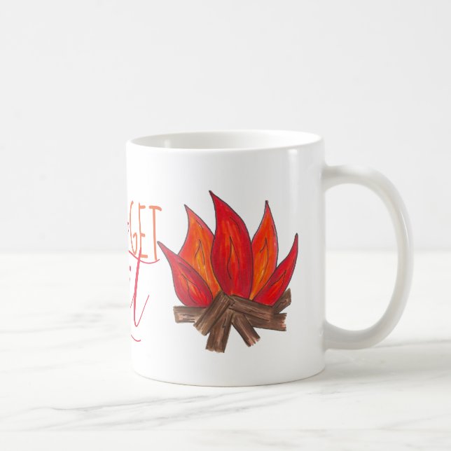 Let's Get Lit Campfire Fire Flames Funny Camping Coffee Mug (Right)