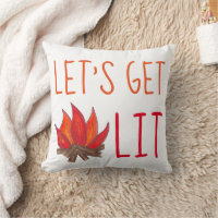 Let's Get Lit Campfire Fire Flames Funny Camping