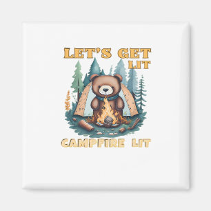 Let's Get Lit. Campfire Lit. Camping Lover Classic Magnet
