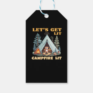 Let's Get Lit. Campfire Lit. Camping Quotes Classi Gift Tags