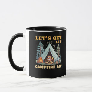 Let's Get Lit. Campfire Lit. Camping Quotes Classi Mug