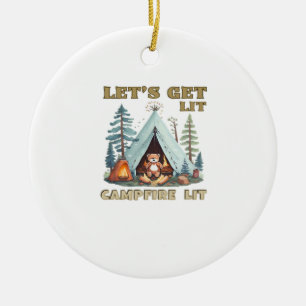 Let's Get Lit. Campfire Lit Classic Ceramic Tree Decoration