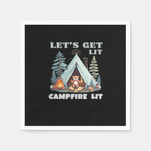 Let's Get Lit. Campfire Lit. Vibe Camping Classic Napkin