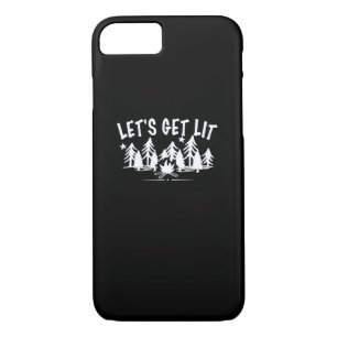 Let's Get Lit - Camping Quote - White Text Classic Case-Mate iPhone Case