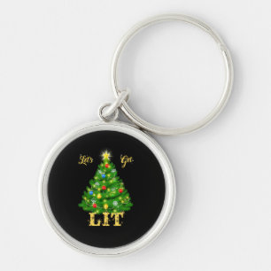Let's Get Lit Christmas Christmas Key Ring