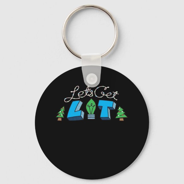 Let's Get Lit Christmas Classic Key Ring (Front)