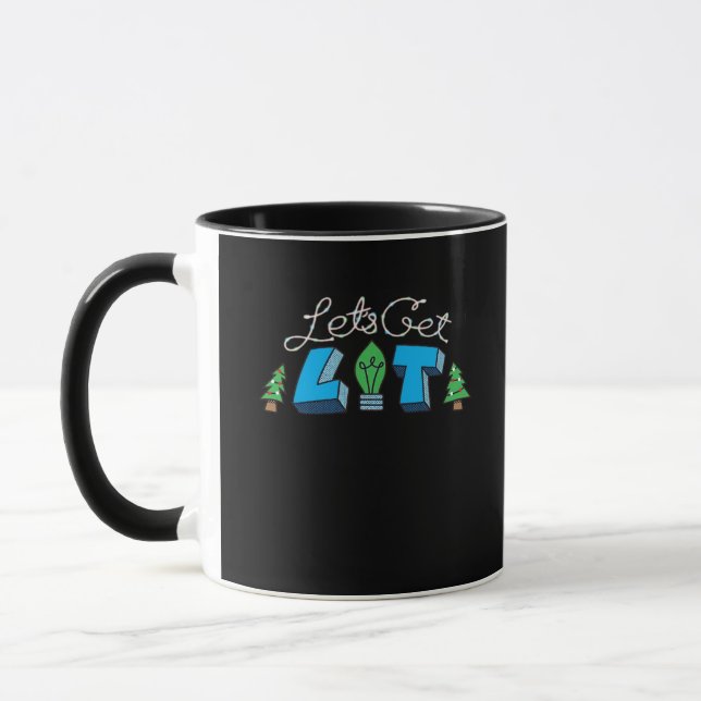 Let's Get Lit Christmas Classic Mug (Left)