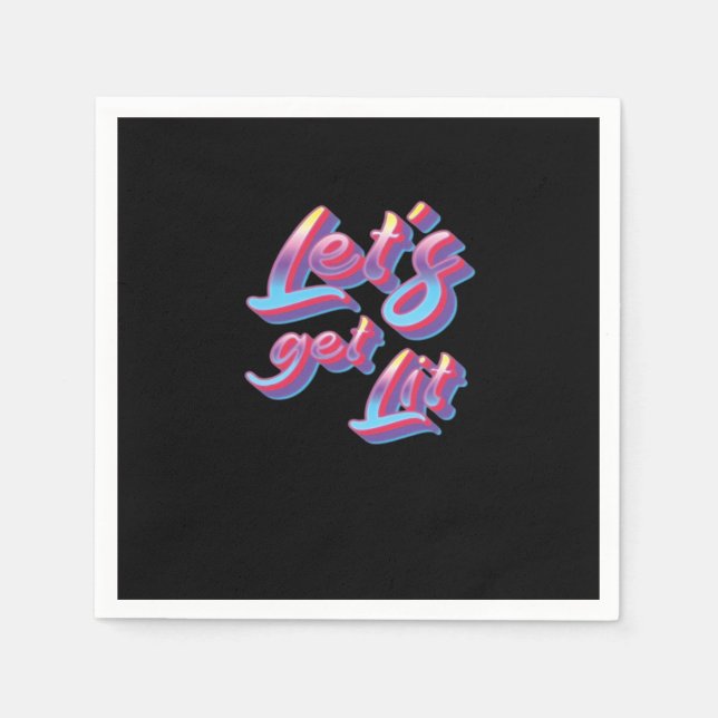 Let's Get Lit - Christmas Classic Napkin (Front)