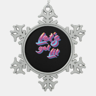 Let's Get Lit - Christmas Classic Snowflake Pewter Christmas Ornament