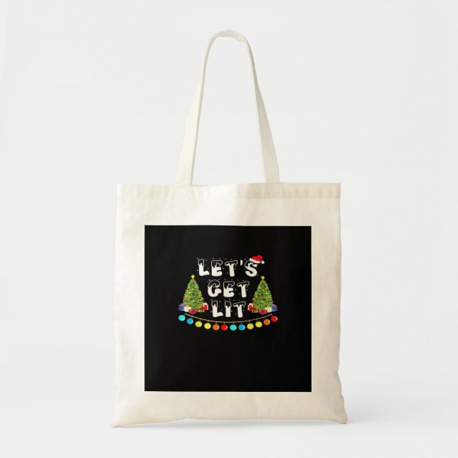 Let's Get Lit Christmas Essential Tote Bag (Front)