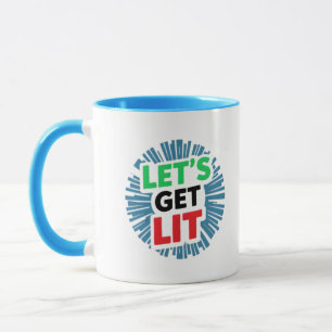 Let's get Lit Christmas Graphic Digital Art Mug