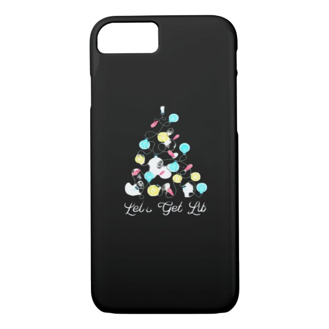 Let's Get Lit Christmas Holiday Lights Funny Pun S Case-Mate iPhone Case (Back)